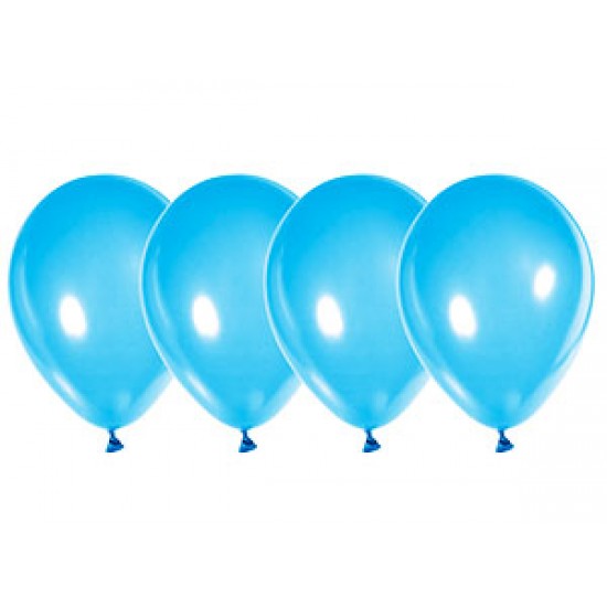 Воздушные шары без рисунка, Воздушный шар латексный 10", стандарт (ПАСТЕЛЬ), 50 шт/упак. Голубой,  (50 шт.), 2.40 р. за 1 шт.