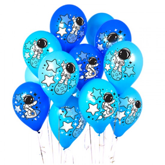 Воздушные шары с рисунком, Воздушный шар латексный 12" стандарт (ПАСТЕЛЬ) 50 шт/упак. "Космос",  (50 шт.), 8.60 р. за 1 шт.